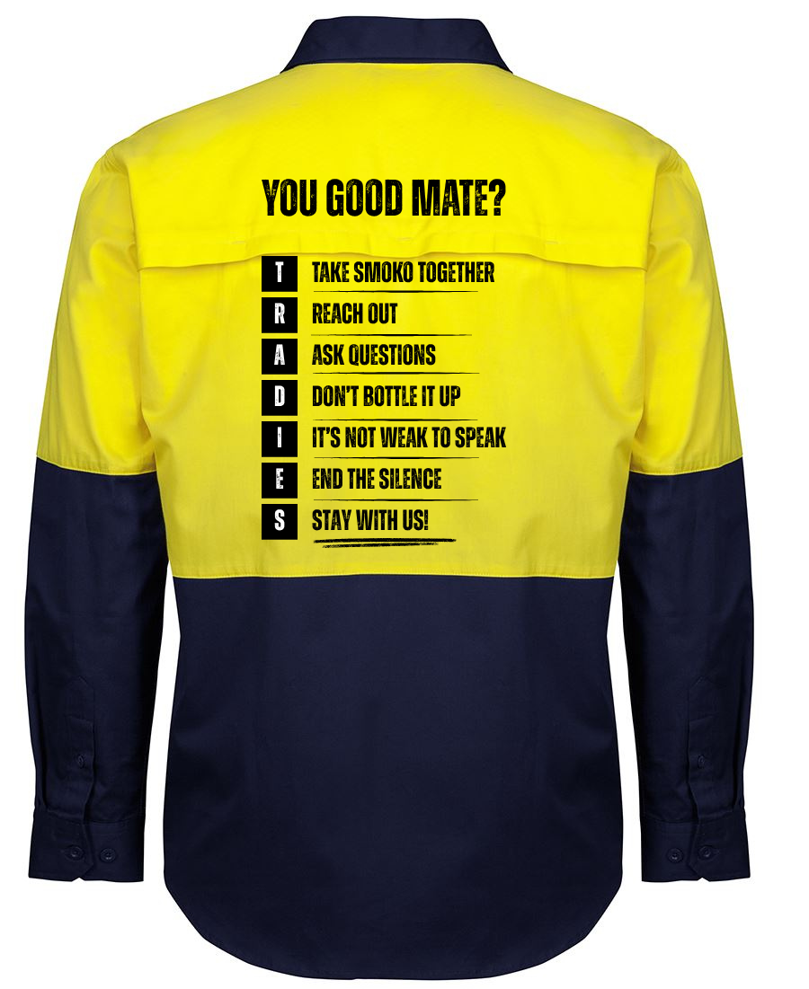 HIVIS CLOSE FRONT 150G WORK SHIRT - TRADIES