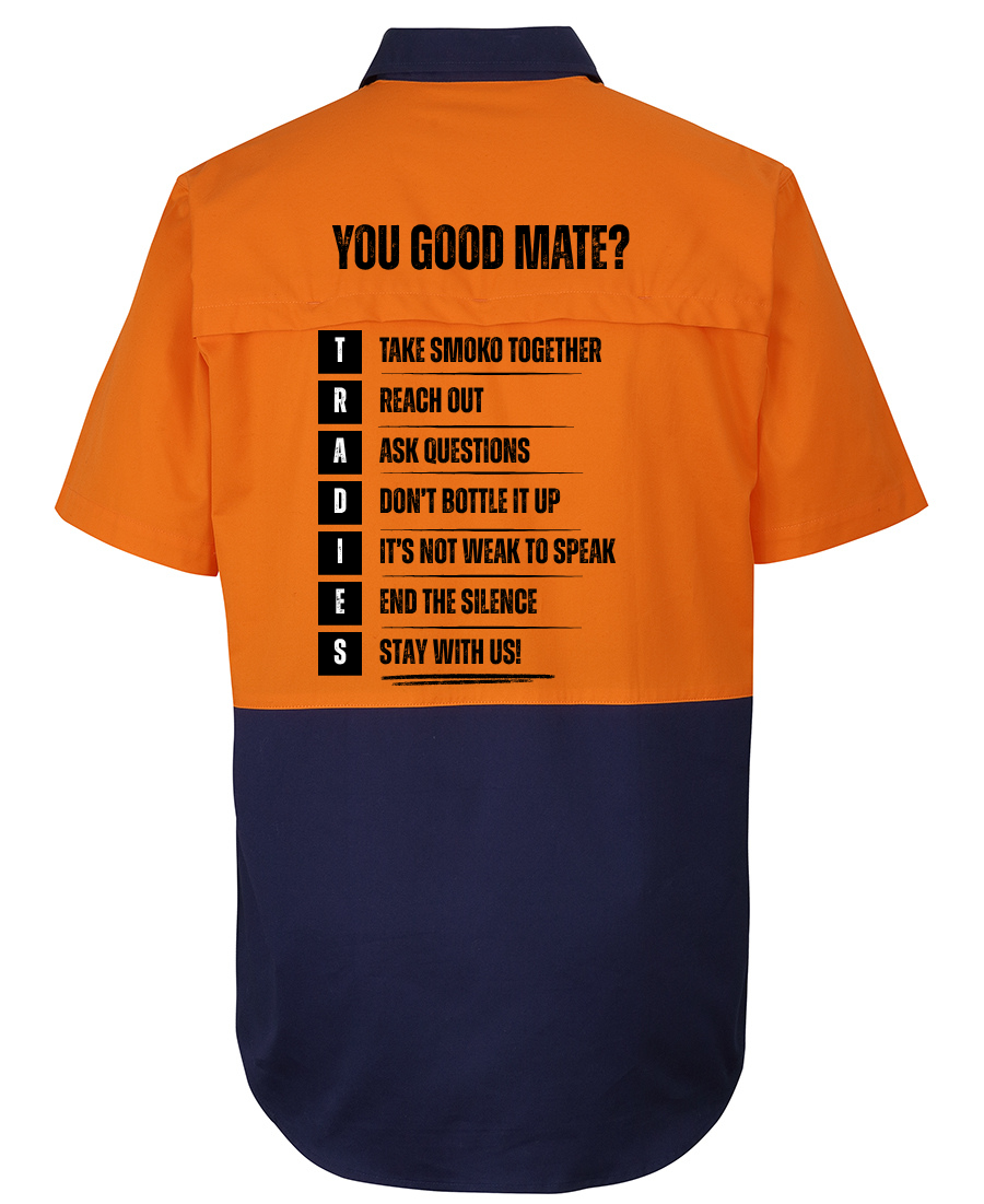 HIVIS CLOSE FRONT 150G WORK SHIRT - TRADIES