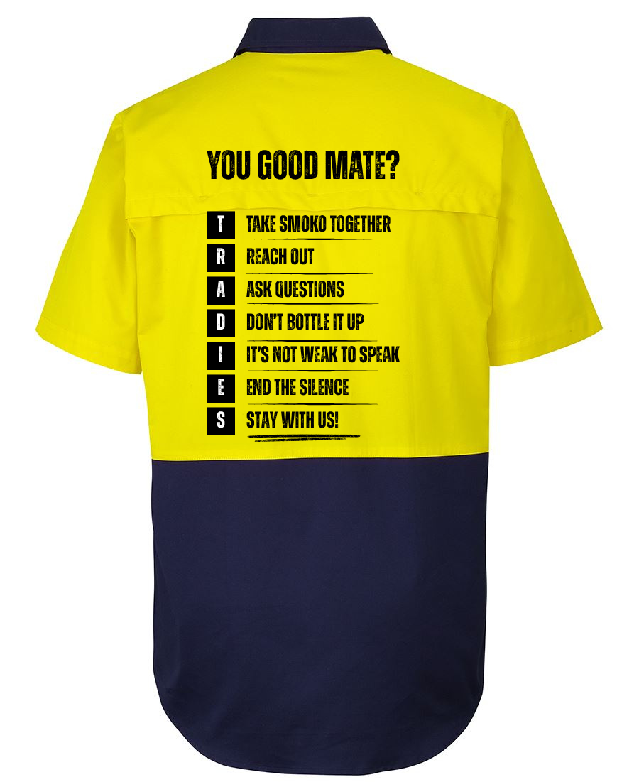HIVIS CLOSE FRONT 150G WORK SHIRT - TRADIES