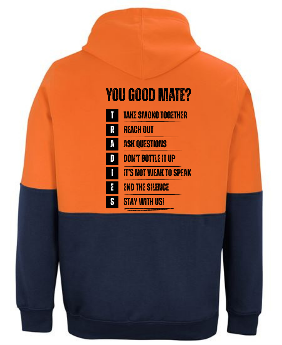 HI VIS PULL OVER HOODIE - TRADIES