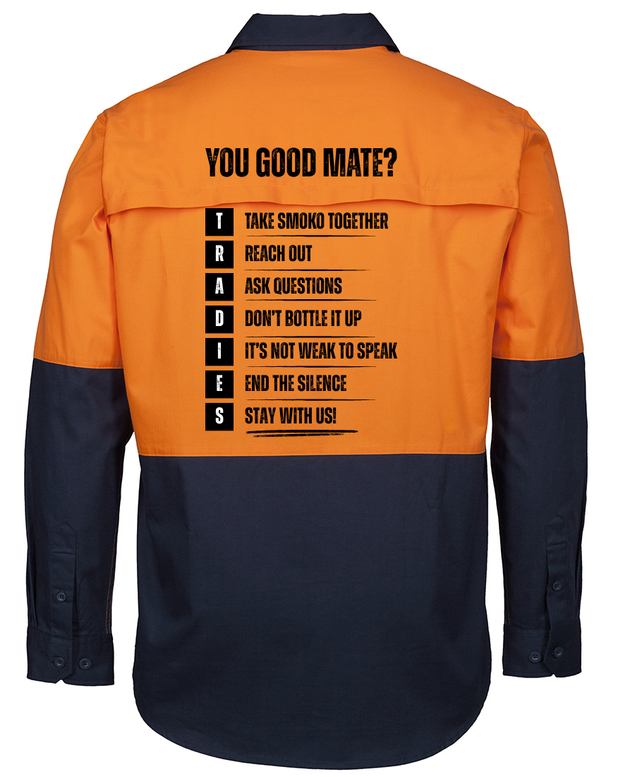 HIVIS CLOSE FRONT 150G WORK SHIRT - TRADIES