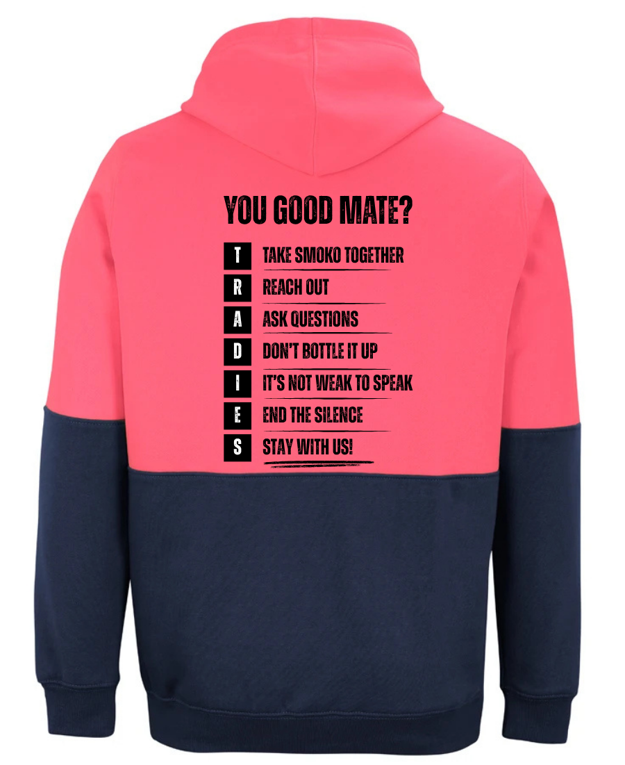 HI VIS PULL OVER HOODIE - TRADIES